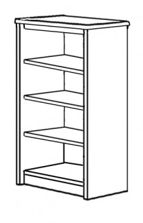 Madison Bookcase w\/2 Fixed Shelves & 2 Adjustable Shelves